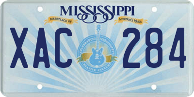 MS license plate XAC284