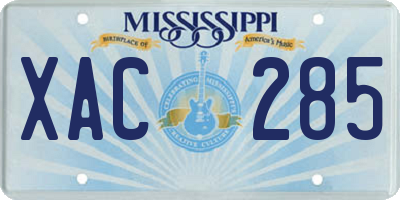 MS license plate XAC285