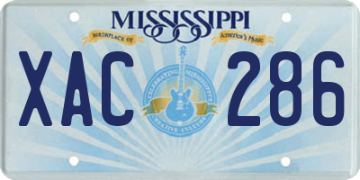 MS license plate XAC286