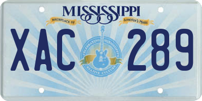MS license plate XAC289