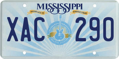 MS license plate XAC290