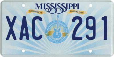 MS license plate XAC291