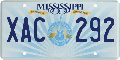 MS license plate XAC292