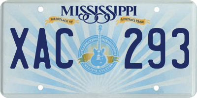 MS license plate XAC293
