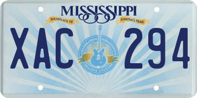 MS license plate XAC294