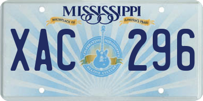 MS license plate XAC296