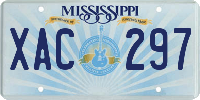 MS license plate XAC297