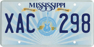 MS license plate XAC298