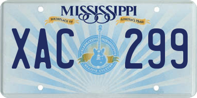 MS license plate XAC299
