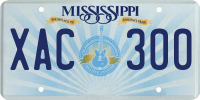 MS license plate XAC300