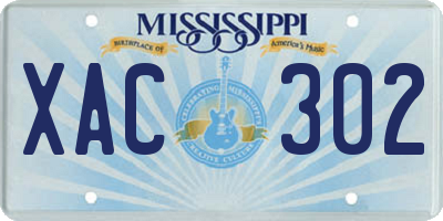 MS license plate XAC302