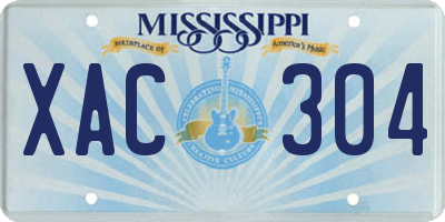 MS license plate XAC304
