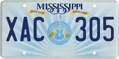 MS license plate XAC305