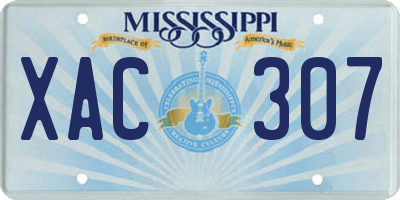 MS license plate XAC307