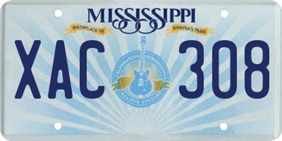 MS license plate XAC308