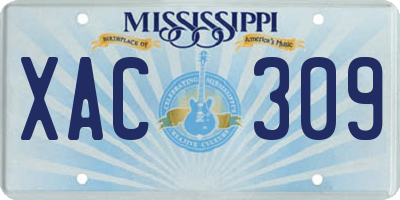 MS license plate XAC309