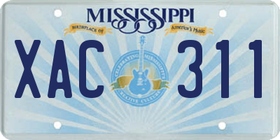 MS license plate XAC311