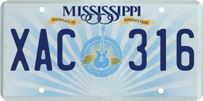 MS license plate XAC316