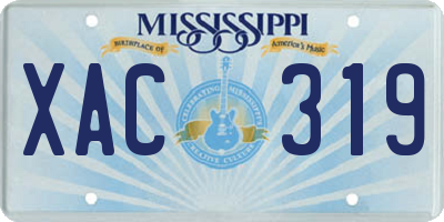 MS license plate XAC319