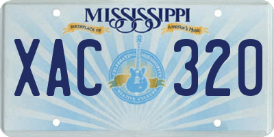 MS license plate XAC320