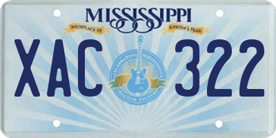 MS license plate XAC322