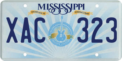 MS license plate XAC323