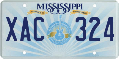 MS license plate XAC324