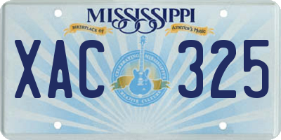 MS license plate XAC325