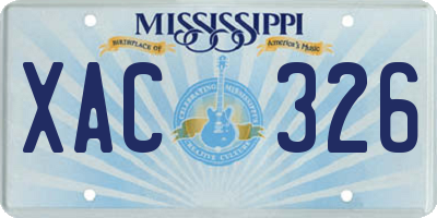 MS license plate XAC326