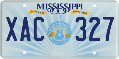 MS license plate XAC327