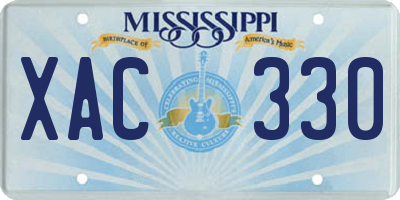 MS license plate XAC330