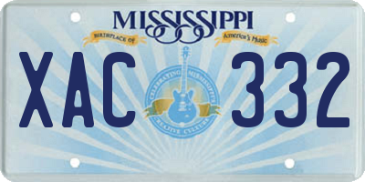 MS license plate XAC332