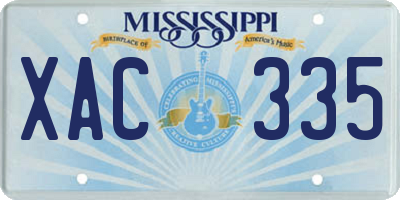 MS license plate XAC335