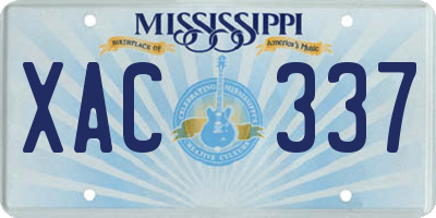 MS license plate XAC337