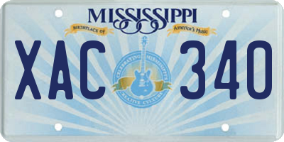 MS license plate XAC340