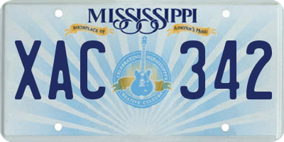 MS license plate XAC342