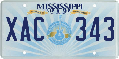 MS license plate XAC343