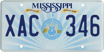 MS license plate XAC346