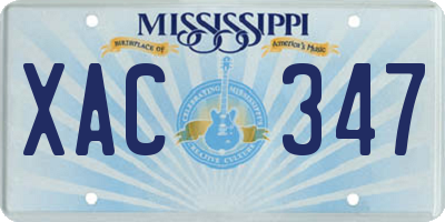 MS license plate XAC347