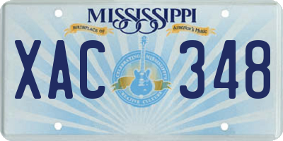 MS license plate XAC348