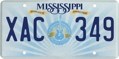 MS license plate XAC349