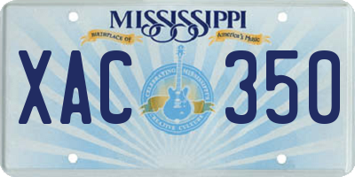 MS license plate XAC350
