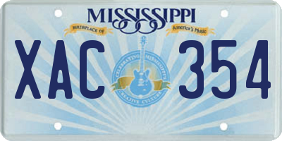 MS license plate XAC354