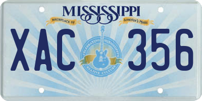 MS license plate XAC356