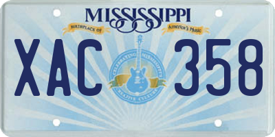MS license plate XAC358