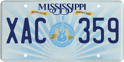 MS license plate XAC359