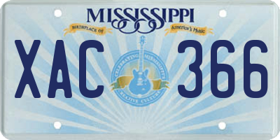 MS license plate XAC366