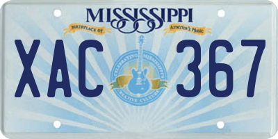 MS license plate XAC367