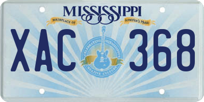 MS license plate XAC368