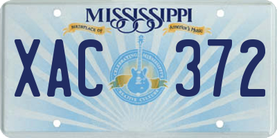 MS license plate XAC372